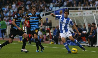 Una imagen del Real Sociedad-Espanyol de la pasada Liga.