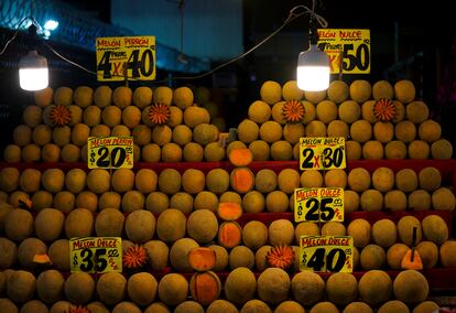 Melones en la Central de Abastos en Ciudad de México, en 2022.