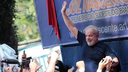 O ex-presidente Lula no dia de sua prisão, 7 de abril.