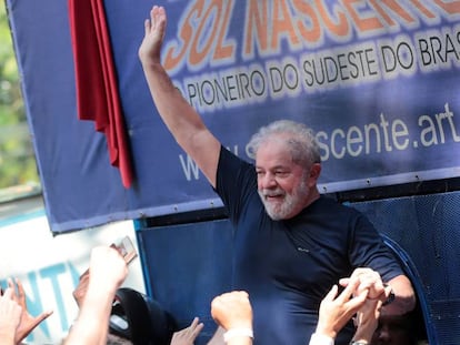 O ex-presidente Lula no dia de sua prisão, 7 de abril.