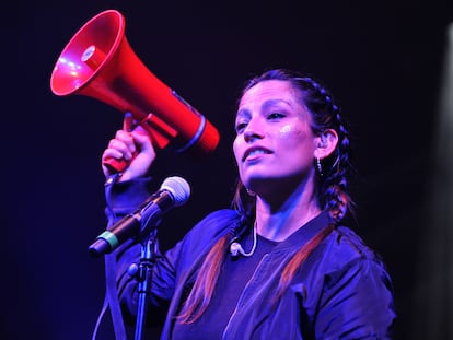 Chilean Ana Tijoux launched her career with hip hop group Makiza. Today she is one of the most well-known rappers outside her native country. England, 2016.