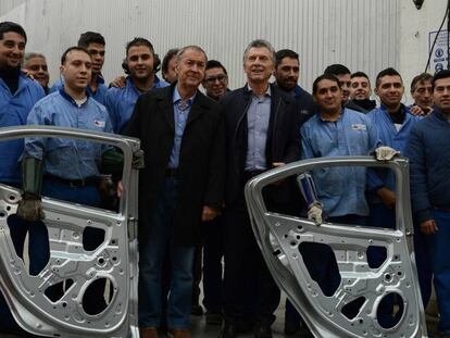 Mauricio Macri em maio, durante visita a uma fábrica de autopeças na província de Córdoba