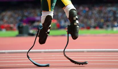 Las prótesis del corredor sudafricano Oscar Pistorius.