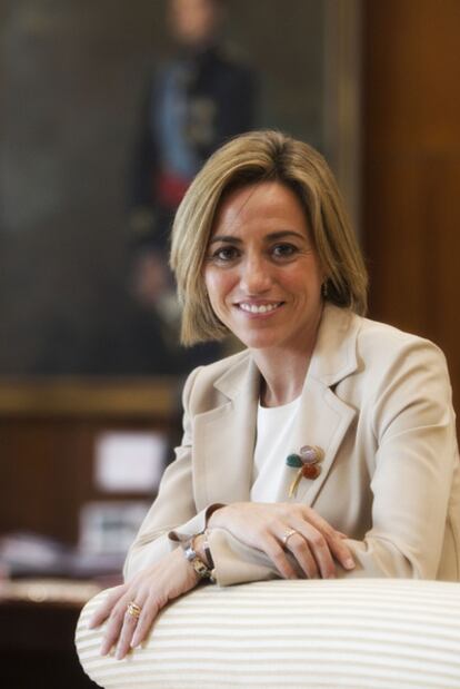 La ministra de Defensa, Carme Chacón, en su despacho oficial el pasado viernes.