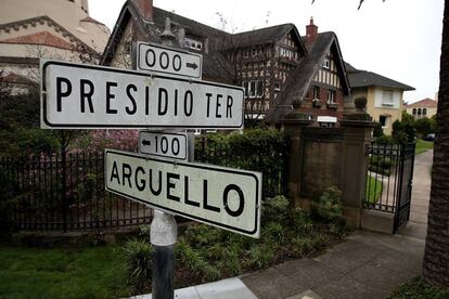 El cruce de Argüello y Presidio Terrace, el corazón de Pacific Heights.