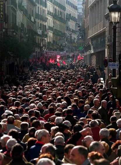 Manifestación de prejubilados en Madrid en 2000.