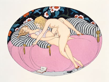 Uno de los dibujos de Gerda Wegener que escadalizaron a la sociedad de la época.