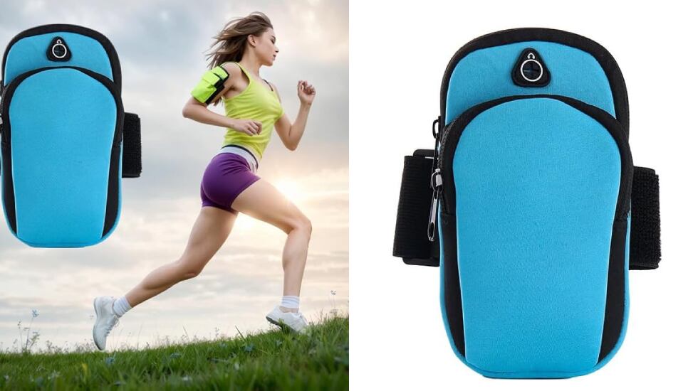 Brazalete deportivo para el brazo con abertura para auriculares