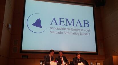 Presentación de la Aemab en la Bolsa de Madrid.