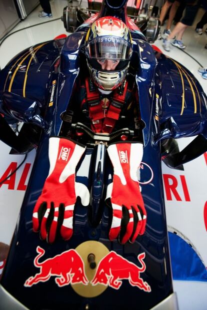 Jaime Alguersuari durante los entrenamientos libres del Gran Premio de Hungría.