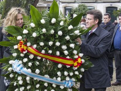 Feijóo junto a la hija de Manuel Fraga