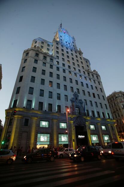 Sede hist&oacute;rica de Telef&oacute;nica en la Gran V&iacute;a de Madrid.