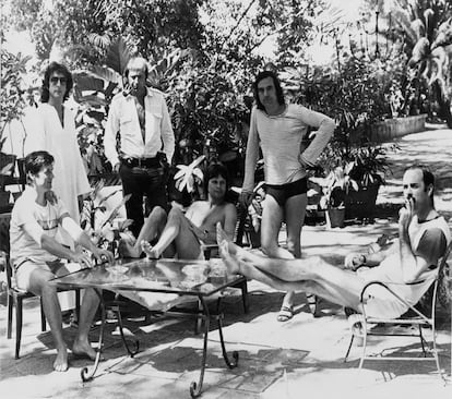 Monty Python en Barbados durante la escritura de guion de 'La vida de Brian'.