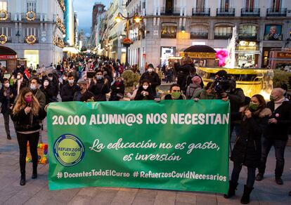 Concentración en la Puerta del Sol el 10 de diciembre a favor de la inversión en refuerzos para la educación.