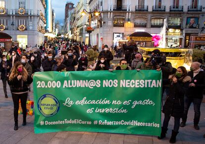 Concentración en la Puerta del Sol el 10 de diciembre a favor de la inversión en refuerzos para la educación.