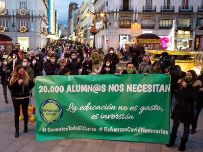 Concentración en la Puerta del Sol el 10 de diciembre a favor de la inversión en refuerzos para la educación.