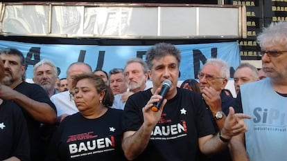 Trabajadores del hotel Bauen, en el brindis de fin de a&ntilde;o.