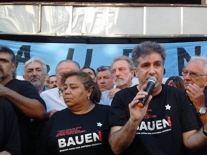 Trabajadores del hotel Bauen, en el brindis de fin de a&ntilde;o.