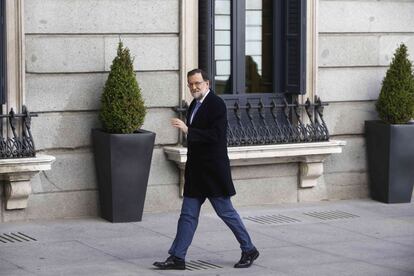 Mariano Rajoy llega al Congreso, este jueves.