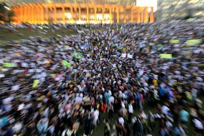 Manifestantes durante protesto em Bras&iacute;lia, em junho de 2013.