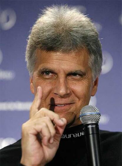 El nadador retirado Mark Spitz, ayer en Barcelona.