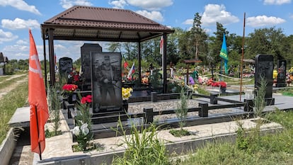 Área del Grupo Wagner en el cementerio de Bakínskaya, Krasnodar, el pasado 18 de junio.