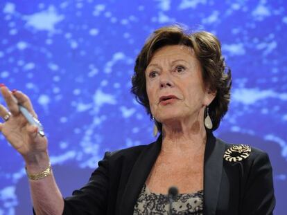 La comisaria europea, Neelie Kroes, en Bruselas.