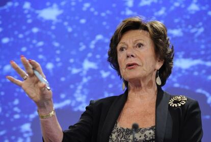 La comisaria europea, Neelie Kroes, en Bruselas.