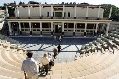 Vista de la entrada a la Villa Getty durante la presentación de su reforma el pasado 24 de enero.