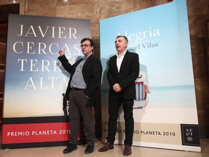 El ganador del 68º Premio Planeta, Javier Cercas y el finalista del galardón, Manuel Vilas, presentan sus novelas 'Terra Alta' y 'Alegría' en el Instituto Cervantes, en Madrid.
 
