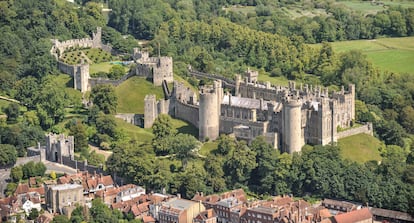 Una vista panorámica del castillo de Arundel tomada en julio de 2017.