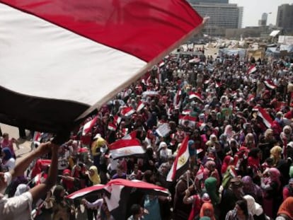 Concentraci&oacute;n en la plaza Tahrir de El Cairo este jueves.