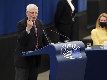 Josep Borrell, en el Parlamento Europeo, el 9 de marzo.