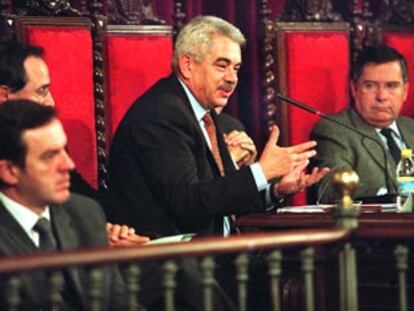 Pasqual Maragall, en la tarde de ayer, durante su intervención en el homenaje a Alfons Cucó.