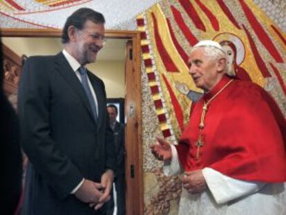 El Papa Benedicto XVI con Mariano Rajoy.