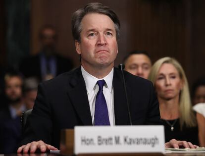 Brett Kavanaugh, acusado por tres mujeres de abuso sexual, declarando ante el Comité Judicial del Senado.