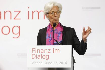 La directora del Fondo Monetario Internacional, Christine Lagarde, la semana pasada en Viena.