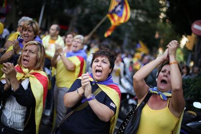 Via Catalana organizada por la Assemblea Nacional Catalana (ANC) en los alrededores de la Sagrada Familia.