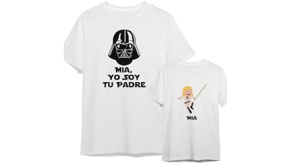 Otro de los regalos frikis que se pueden hacer en el Día del Padre es esta camiseta básica sobre Star Wars.