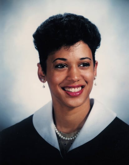 Harris in her graduation photo from Howard University in 1986.