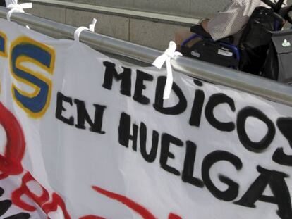 Protesta del sindicato mayoritario de médicos de Madrid.