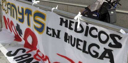 Protesta del sindicato mayoritario de médicos de Madrid.