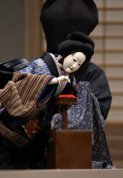 Espectáculo de marionetas de Ningyo Johruri Bunraku de Osaka (Japón).