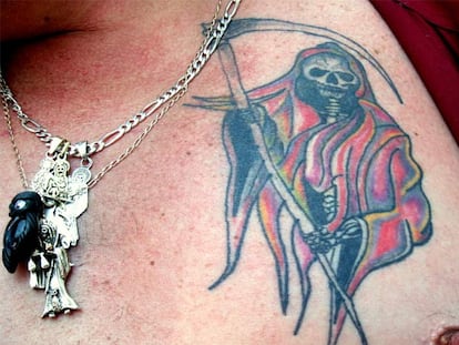 Tatuaje, en un mexicano de la Santa Muerte.