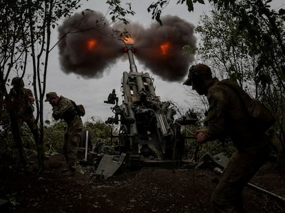 An American M777 howitzer on the Kharkiv front in 2022.