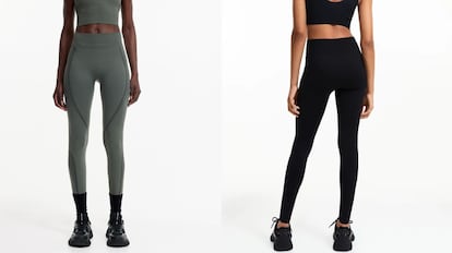 Detalle de cómo siente este 'legging' reductor por delante y por detrás. H&M.