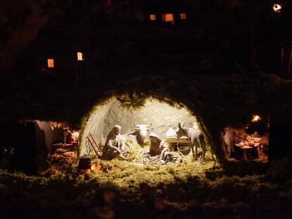 The nativity scene of the Begonte electronic nativity scene (Galicia), on December 17, 2022.