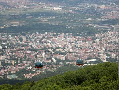 Las vistas de Skopje desde la montaña Vodno, a la que se puede ascender en telecabina.