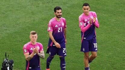 Toni Kroos, Ilkay Gundogan y Jamal Musiala durante la presente edición de la Eurocopa.