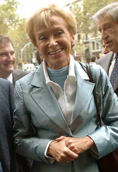 La vicepresidenta primera, María Teresa Fernández de la Vega, hoy en Barcelona.